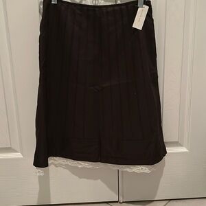 NWT-Ann Taylor-extremely lightweight fully lined summer lined dark brown skirt